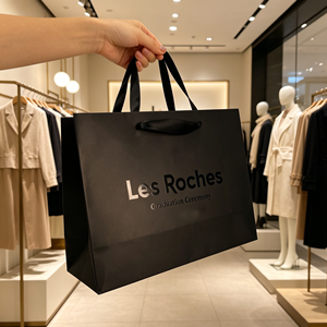 Sacs en papier personnalisés avec logo UV noir, emballages pour cosmétiques, bijoux, vêtements, sacs en carton pour le shopping, sacs cadeaux pour les petites entreprises - Product Image 2