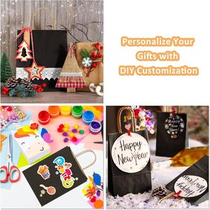 Petits sacs cadeaux en papier kraft noir avec poignées en papier torsadé 5,25x3x8 pouces pour usage commercial et shopping en gros - Product Image 4