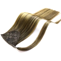 Queue de cheval à enrouler colorée avec peigne, extensions de cheveux 100 % naturels vierges à cuticules alignées – Offre spéciale