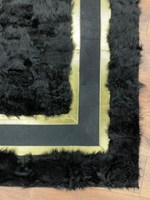 Tapis de luxe de haute qualité, grand tapis en fourrure blanche et noire pour salon