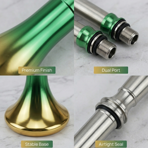 Chicha Narguilé Holographique <span class=keywords><strong>Neochrome</strong></span> à Deux Tuyaux en Acier Inoxydable 304, Doublure Double, Droits de Douane Acquittés - Product Image 4