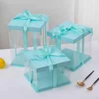 Grande boîte à gâteau transparente de luxe, vente en gros d'usine, noël, mariage, anniversaire
