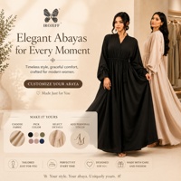 Abaya florale rouge à marque privée pour femme, robe longue islamique avec tissu fluide et doux, ceinture ajustable et look boutique prêt-à-porter