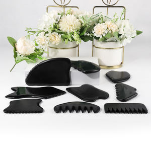 Herramientas de masajeador facial Jade Gua Sha <span class=keywords><strong>Board</strong></span> <span class=keywords><strong>Black</strong></span> Bian Stone Masaje facial Raspado <span class=keywords><strong>Guasha</strong></span> <span class=keywords><strong>Board</strong></span> para la belleza - Product Image 2