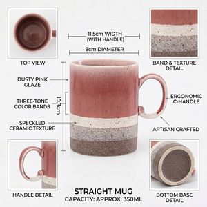 แก้วกาแฟเซรามิกเคลือบรีแอกทีฟสไตล์โบโฮสมัยใหม่แบบขายส่ง แก้วสโตนแวร์ลายจุดสำหรับใช้ในบ้าน ร้านกาแฟ และร้านอาหาร - Product Image 4