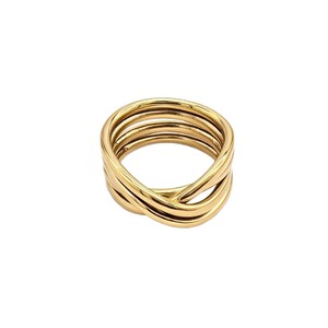 yunnique Geometric Line <b>Ring</b> Gold Silver Plated <b>Titanium</b> Steel Unisex Fashion Jewelry Gift - Product Image 5