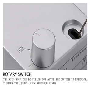 Tendedero telescópico sin perforaciones para baño, balcón, interior y exterior, tendedero de pared con cable de alambre - Product Image 5