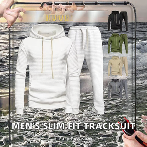 Men's Regular Fit Casual Solid Autumn Hooded Windproof Training Jogging <b>Tracksuits</b> Fitness Wear Breathable 100% - Product Image 2