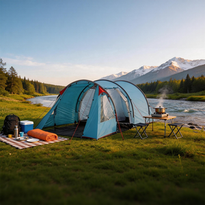 Outdoor <b>Waterproof</b> Tunnel <b>Tent</b> Portable Lightweight Camping <b>Tent</b> for Family Hiking Backpacking Travel Outdoor Adventures - Product Image 1