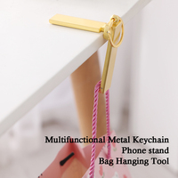 Exquisito Gancho Multifuncional para Colgar Bolsos, Soporte para Teléfono Móvil, Gancho Portátil para Bolsos de Exterior, Práctico Gancho para Bolsos