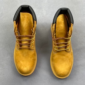 Botas de tobillo casuales de moda amarillas TB, de marca de diseñador, de cuero genuino premium, con suela gruesa y elevada para exteriores, ideales para dropshipping. - Product Image 6