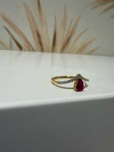 10K Queen Size Natural Ruby Diamond <b>Ring</b> Yellow <b>Gold</b> Traditional Statement <b>Dainty</b> Eternity Precious Gemstone Wedding Jewelry - Product Image 2