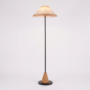 Minimalist wood floor lamp wood-look shade lamp Cylindrical floor lamp design floor indoor lamp - Product Image 2