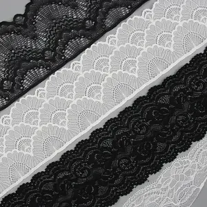 Factory Supplier Black Stretch Lace Trimming Elastic Lace Trim for Garment Accessories