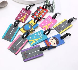 Étiquette de bagage promotionnelle QM en gros, souvenir personnalisé en caoutchouc souple PVC, étiquette de bagage de voyage avec logo personnalisé - Product Image 2