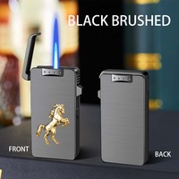 Briquets à gaz butane rechargeables en métal gravés personnalisés, résistants au vent, réutilisables pour une utilisation en extérieur et à la maison