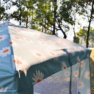 Cabane de plage chic à imprimé marguerite avec rideau latéral - Auvent aéré facile à installer avec poche de rangement pour <span class=keywords><strong>location</strong></span> de plage haut de gamme - Product Image 4