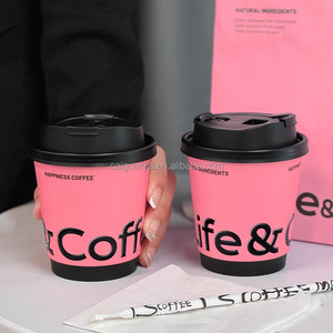 Vaso de Papel Desechable <span class=keywords><strong>para</strong></span> Café, Personalizado en Rosa, <span class=keywords><strong>para</strong></span> Té <span class=keywords><strong>con</strong></span> <span class=keywords><strong>Leche</strong></span>, Grueso, <span class=keywords><strong>para</strong></span> Llevar, <span class=keywords><strong>con</strong></span> Tapa - Product Image 4