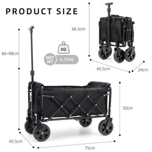 Ngoài Trời Cắm Trại Bãi Biển Xe Đẩy Dã Ngoại Nhiệm Vụ Nặng Nề Di Động Gấp Wagon Giỏ Hàng Có Thể Gập Lại - Product Image 3