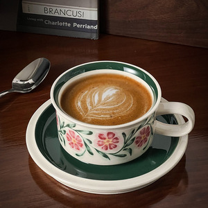 Service à café et thé finlandais vintage en porcelaine peinte à la main, motif floral, durable, style rétro, luxe léger, pour latte art - Product Image 6