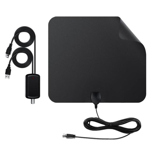 HDTV Digital TV Antenna Indoor Tuner With Built-in Amplifier 50 Mile Amplification Supports All Old-Time TV Programs