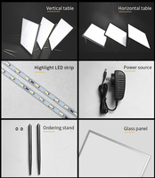 A1 A2 A3 kotak lampu Tempered Glass Ad LED bingkai Poster untuk restoran & bioskop produk pemasaran Led kotak lampu iklan