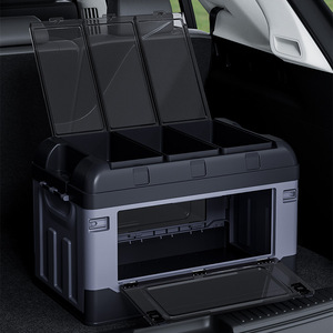 HONGLILAI Boîte de rangement moderne pliable <span class=keywords><strong>en</strong></span> <span class=keywords><strong>plastique</strong></span> imperméable pour coffre de voiture et ouverture latérale à 3 compartiments - Product Image 1