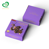 Boîte cadeau de luxe carrée personnalisée pour chocolats, petite, 16x16x6.2cm, en carton couché C2S/carton gris, faite à la main, imprimée, finition mate