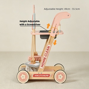 Chariot de jeu éducatif en bois pour enfants, avec <span class=keywords><strong>balai</strong></span> <span class=keywords><strong>aspirateur</strong></span> <span class=keywords><strong>et</strong></span> <span class=keywords><strong>laveur</strong></span> de sol simulés, pour le nettoyage <span class=keywords><strong>et</strong></span> le rangement - Product Image 5
