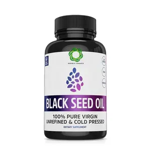 OEM de alta calidad de aceite de semilla de comino negro 100% puro Vigan cápsulas de aceite de semilla negro prensado en frío y sin refinar
