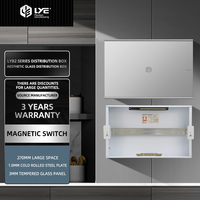 Boîtier de distribution électrique encastré LYB2-40 LYEBOX à 40 voies avec panneau en verre trempé esthétique et cadre en aluminium pour intérieur