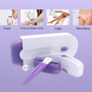 Épilateur portable rechargeable USB 2024 pour femme, mini rasoir électrique rotatif indolore 2-en-1 pour le corps, le visage et les jambes, usage domestique - Product Image 3