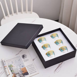 Service à thé de luxe en porcelaine fine V-Series avec soucoupe en céramique haut de gamme, écologique, capacité 50 ml, coffret cadeau, ensemble de café exquis - Product Image 4