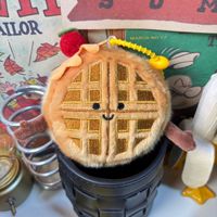 Cartoon Wafel Pluche Sleutelhanger Schattig Eten Gevuld Knuffeltje Tas Hangende Ornament Leuk Klauwautomaat Prijs Attractiepark Cadeau
