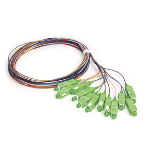 Pigtail <span class=keywords><strong>Fibre</strong></span> <span class=keywords><strong>Optique</strong></span> Simplex 12 Cœurs SC/APC/UPC MPO G652D FTTH 0.9mm 1M OM1 OM2 OM3 PVC LSZH Longueur Personnalisée - Product Image 1