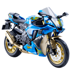 <span class=keywords><strong>MLS</strong></span> 663 KMM R1 sin caja 1/10 motocicleta modelo juguete Diecast aleación decoración sonido y luz tirar hacia atrás Metal coche niño regalo ornamento - Product Image 1