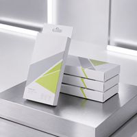 Boîte en papier rectangulaire écologique avec languette de suspension pour présentation en magasin, logo personnalisé, pour étuis de téléphone portable, protections d'écran, appareils photo