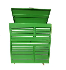 Hot Sale Heavy Duty Metal Garage Storage tool cabinet workshop 19 drawer tool chest red tool box with stainless steel handle