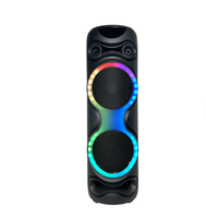 Altavoz Portátil para Eventos al Aire Libre con Doble Woofer de 10 Pulgadas, Luces RGB, Bluetooth 5.0, 2 Micrófonos para Karaoke, Batería de 5000-10000 mAh, 20 W, Control Remoto