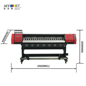 Eenvoudig Te Bedienen 1.8M Grootformaat Automatische Multicolor Inkjetprinters 10ft Zeil Drukmachine 6ft Eco Oplosmiddel