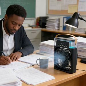 2026 Wholesale Mist <b>Electronic</b> Rechargeable Usb Desktop Mini Water Spray Fan for Office - Product Image 4