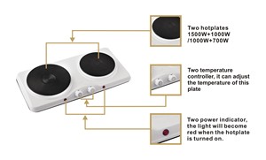 Casa Top vendita controsoffitto doppio bruciatore con riscaldamento <span class=keywords><strong>in</strong></span> <span class=keywords><strong>ghisa</strong></span> piano cottura elettrica per la cucina casalinga - Product Image 6