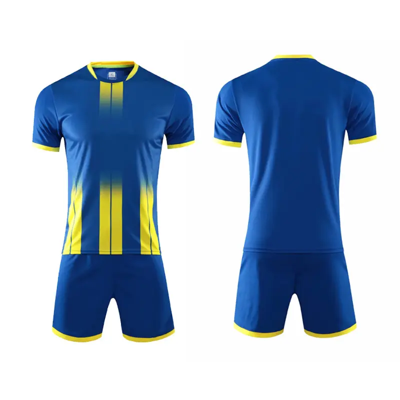 Conjunto completo de uniformes de futebol para homens, camisa de poliéster lisa personalizada para esportes e futebol, conjunto completo de camisas de futebol