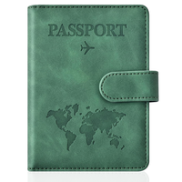 Protège-passeport en cuir RFID multifonctionnel, anti-magnétique, pochette de voyage, protection verte moderne
