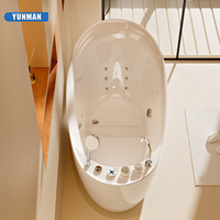 Baignoire d'extérieur portable moderne et confortable en acrylique, rectangulaire, écologique, avec massage par jets d'air et 9 jets pour hôtel