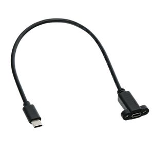 Cable de extensión tipo C macho a hembra de 1m negro para carga de teléfonos móviles y transferencia de datos - Product Image 1