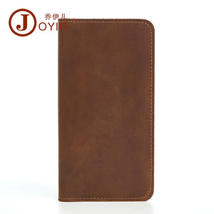 Crazy Horse Leather Men's Wallet <b>Long</b> Multifunctional Clutch <b>Bag</b> With Card Slots For Everyday Use Brown Black - Product Image 3