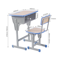 Ensemble bureau et chaise d'école réglables, fournitures de classe, mobilier de bureau, table d'étude ergonomique avec tiroir