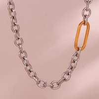 Vente en gros de collier à chaîne minimaliste personnalisé en acier inoxydable argenté tour de cou en O étanche incrustation de placage de bijoux sans ternissement