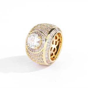 Big Stone Solitaire Moissanite <b>Ring</b> Custom 925 Silver Real Gold Plated Hip Hop Bling <b>Iced</b> Out Diamond Setting Fine Jewelry Bulk - Product Image 1